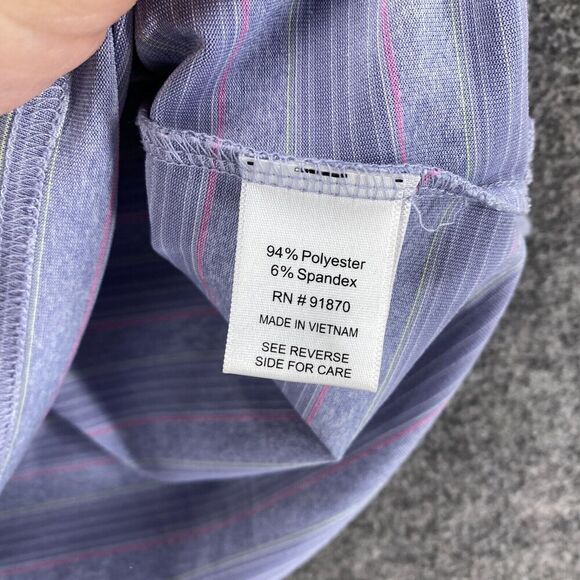 Tommy Armour Polo Shirt Women M Medium Blue Striped Collared Sleeveless Casual - Picture 4 of 7